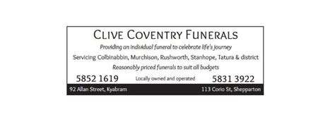 706 views, 2 likes, 1 loves, 6 comments, 0 shares, Facebook Watch Videos from Clive Coventry Funerals Clive Coventry Funerals was live. . Clive coventry funeral notices